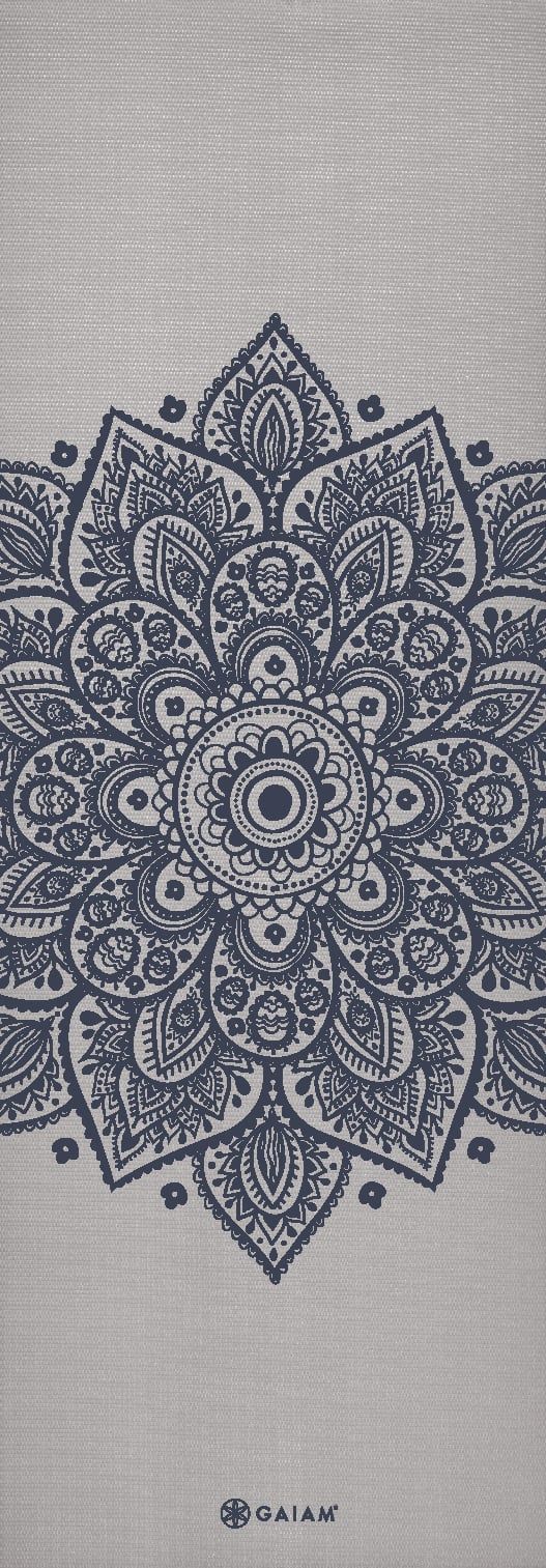 Gaiam Yoga Mat - Sustained Grey Sundial Flower - 5 mm