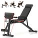 Banc d'haltères réglable - Banc d'entraînement pliable - Banc abdominaux - Multifonctionnel - Pour la salle de sport à domicile - Noir