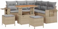 vidaXL - Tuinbank - Set - 8 - st - Beige - poly - rattan