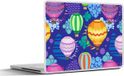 Merkloos / Sans marque Laptop sticker - 10.1 inch - Luchtballon - Regenboog - Patronen - Kinderen - Abstract - 25x18cm - Laptopstickers - Laptop skin - Cover