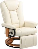 Homcom Relaxfauteuil Kunstleer Cremeweiß