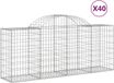 vidaXL Gabions 40 pieces arched 200x50x80/100 cm metal silver