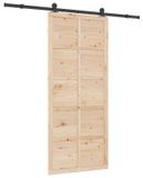 vidaXL Schuifdeur, 90 x 208 cm, massief grenenhout, naturel