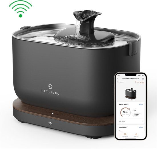 Petlibro Dockstream Slimme Drinkfontein - Zwart - Voor Honden & Katten