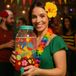 FIESTAS GUIRCA Exotic Herbruikbare drankdispenser (4 l) – tafeldecoratie voor zomerfeesten en afstudeerfeesten – ideaal voor bier en cocktails – meerkleurig transparant