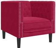 vidaXL Fauteuil Chesterfield-stijl fluweel wijnrood