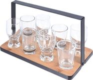 Excellent Houseware Shotglazen serveerplank met glaasjes 9-delig set