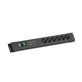 Bachmann CONNECTUS 6xCEE7/3, 1xGVS 1xschakelaar 2,0 m CEE7/7 zwart