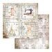 Stamperia SBB792 Scrapbooking Dubbelzijdig papier-Romantic Threads Kaarten, meerkleurig, 30,5 x 30,5 cm