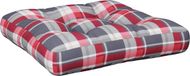 vidaXL Palletkussen 60x60x12 cm stof ruitpatroon rood