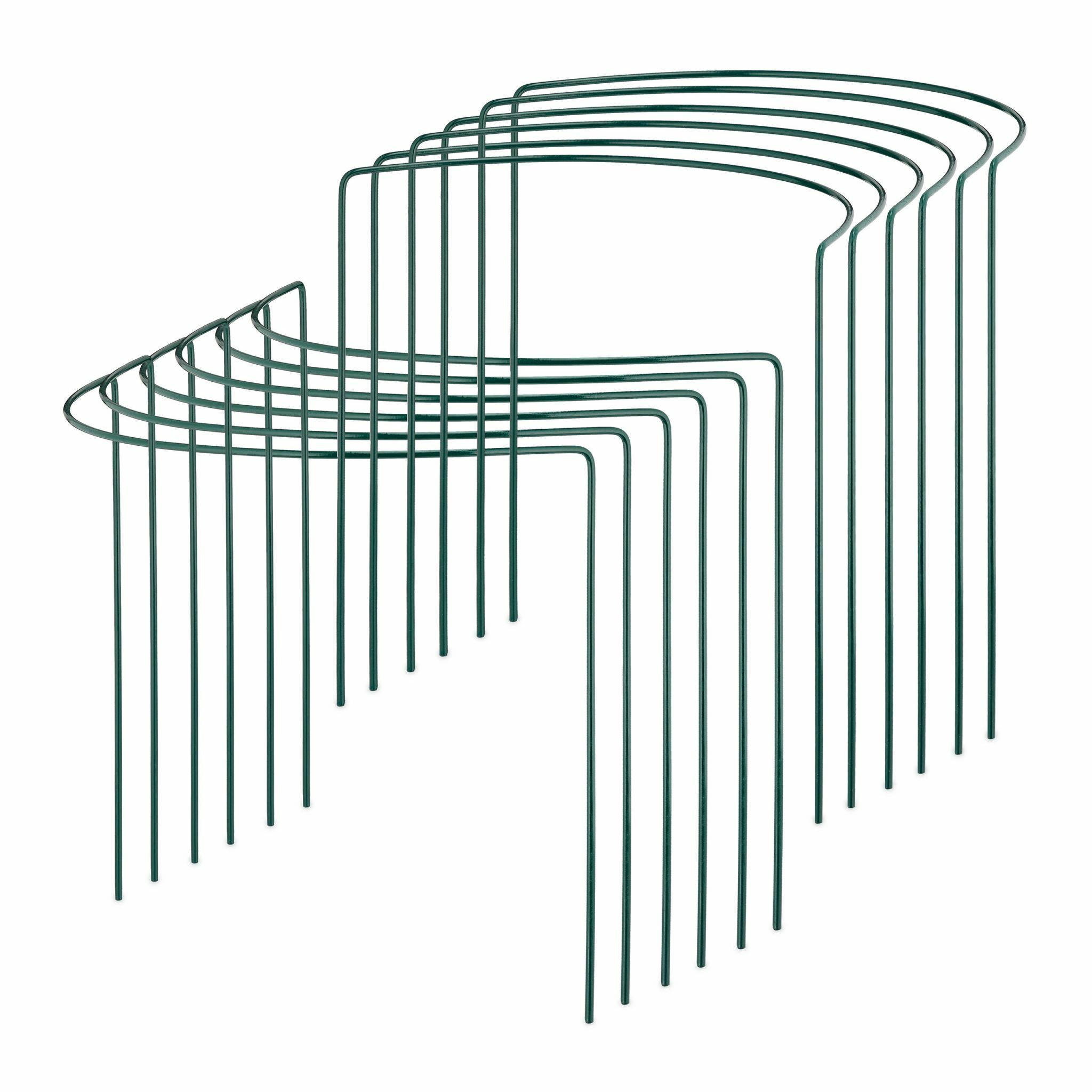 Relaxdays Plant Support Set of 12 - Half Round - Steel - 35cm