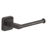 Gedy Tonga Toiletpapierhouder voor badkamer, pistool metaal, roestvrij staal, zelfklevend, zonder boren, 14,3 x 6,9 x 4,7 cm