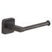 Gedy Tonga Toiletpapierhouder voor badkamer, pistool metaal, roestvrij staal, zelfklevend, zonder boren, 14,3 x 6,9 x 4,7 cm