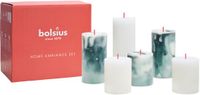 Bolsius - Marmer kaarsen set - Malachite Green - 6 stuks