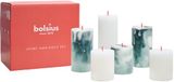 Bolsius - Marmer kaarsen set - Malachite Green - 6 stuks