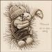 Vervaco Borduurpakket Geboorte Baby met Knuffelkonijn Sepia 29x29 cm