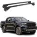 Omac Aluminium Dachträger für Ford Ranger T6 2011-2022 Doublecab – Tüv / Din 75302:2019 – Schloss Inklusive – Max. Last 75 Kg – 2 Träger Schwarz