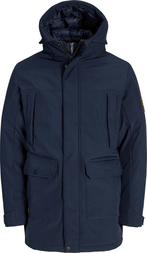 Jack & Jones Finn Softshell Parka Winterjas Heren - Maat L - Donkerblauw - Maat L