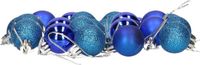 Gerimport Gerim Kerstballen - 24 stuks - Blauw - Kunststof - Mat/Glans/Glitter - D3 cm