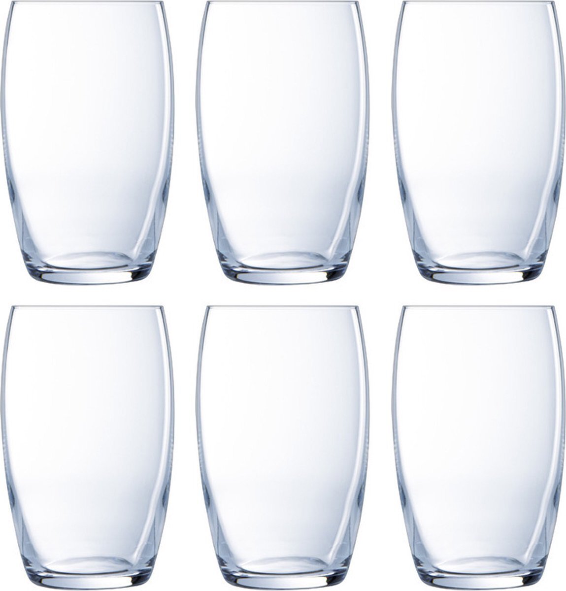 LUMINARC Versailles water/sap glazen setje van 6x stuks inhoud 375 ml - Drinkglazen/waterglazen