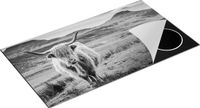 Chefcare Inductie Beschermer Schotse Hooglander Zwart Wit 95x55cm