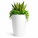 Mega Collections Plantenpot / bloempot Essence Egg pot - kunststof - wit - binnen/buiten - D45 x H66 cm