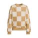 Orange Stars geruite sweater - zand