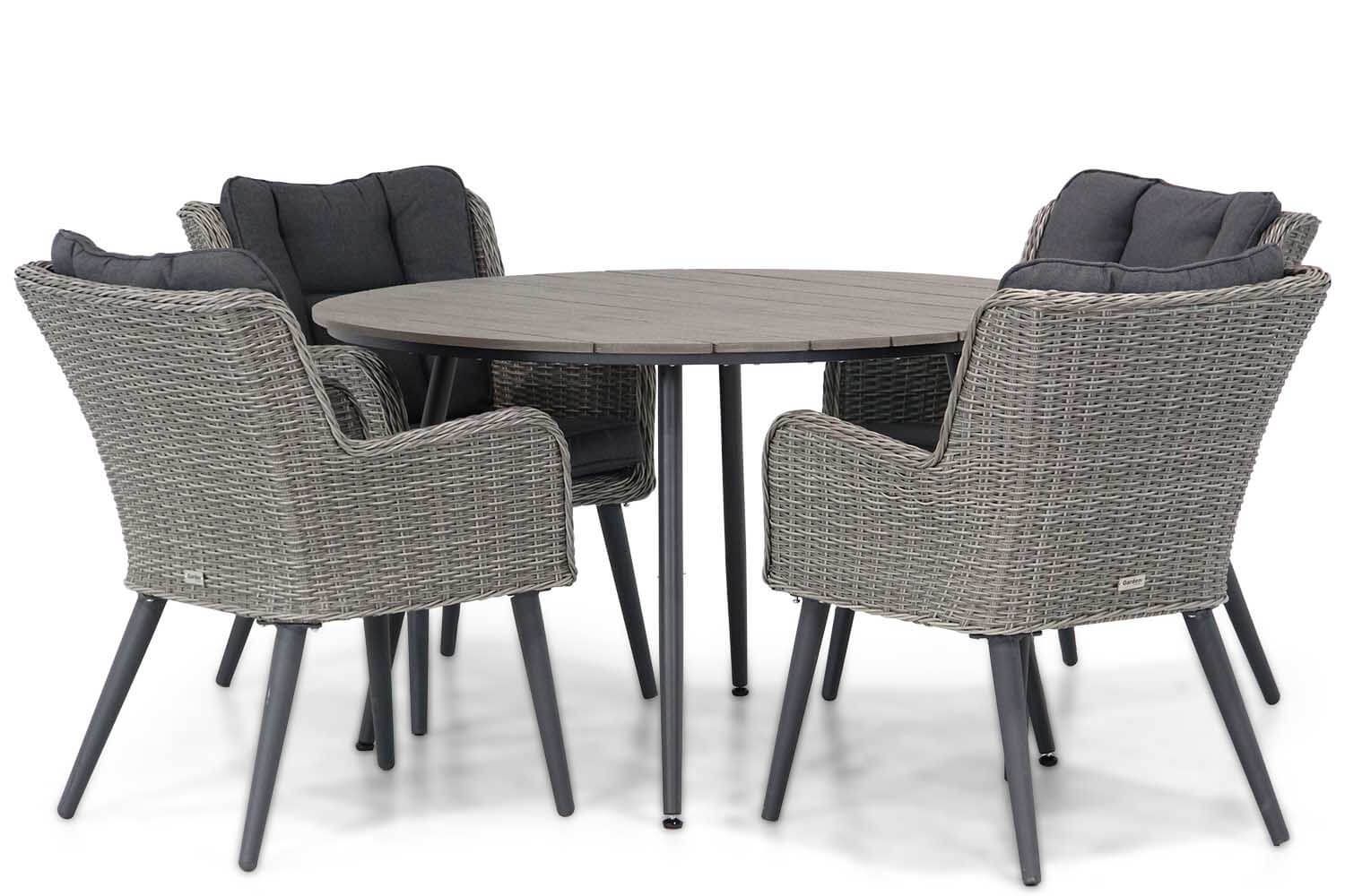 Garden Collections Boston/Matale 125 cm Rond Dining Tuinset 5-delig