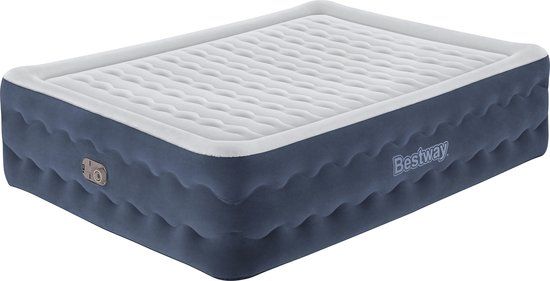 Bestway Tritech TruLeisure Queen Luchtmatras met Ingebouwde Elektrische Pomp en Antimicrobiële Coating 2,03 m x 1,52 m x 51 cm