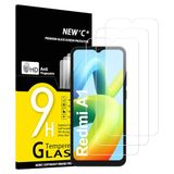 NEW'C 3 Stuks, Screen Protector voor Xiaomi Redmi A1,A1+,A2,A2+, Gehard Glass Schermbeschermer Film 0.33 mm ultra transparant, ultra resistent