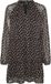 VERO MODA VMSOFIA L/S V-NECK SHORT DRESS WVN POP7 Mini jurk Dames Zwart Dierenprint Polyester