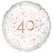 Amscan 9914149 - Roségouden viering 40e verjaardag ronde folieballon - 45,7 cm