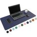 WURK Tapis de bureau professionnel en cuir synthétique - Organisateur de bureau - Tapis de bureau - Accessoires de bureau - Tapis de souris XXL - Inclut un clip de câble - 120x60 - Bleu