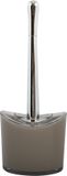 MSV Toiletborstel in houder Aveiro - Kunststof/RVS - Beige/Zilver - 37 cm