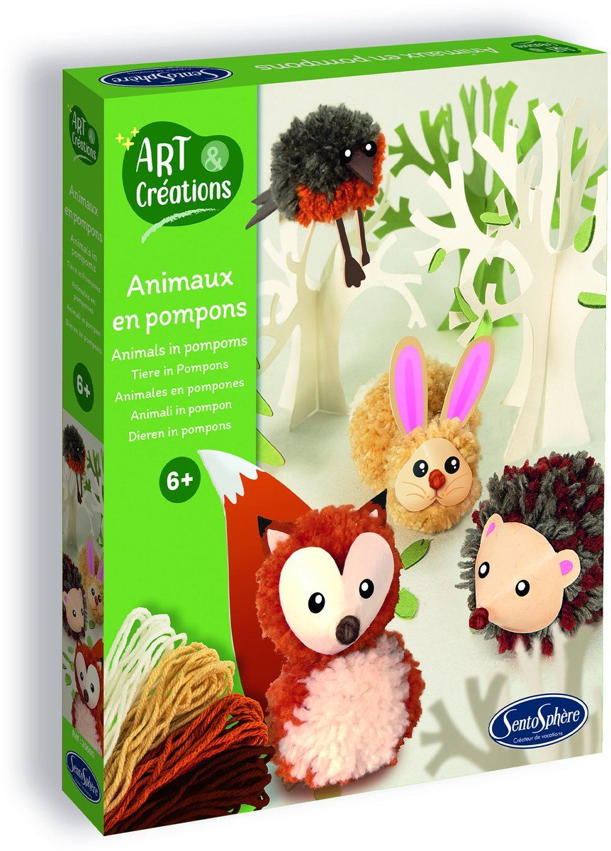 Sentosphère knutselset bosdieren pompons