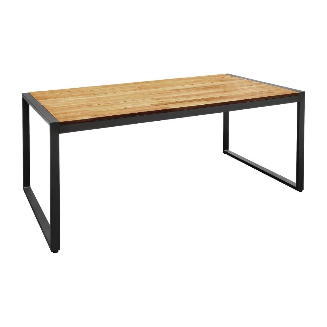 Bolero Acaciahouten Industriële Tafel met Stalen Behuizing | 1800x900x(H)740mm