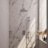 Brauer Brushed Edition Thermostatische Regendoucheset Inbouw - Hoofddouche 30 cm - Rechte Wandarm - 3 Weg - Handdouche Staaf - Doucheslang - Geintegreerde Glijstang - Rvs