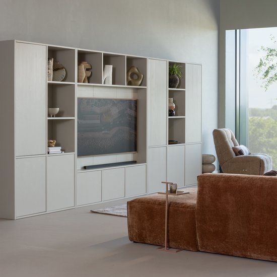 WOOOD Meggy TV Storage Cabinet - Pine Wood - Dust/Grey - 215x160x40