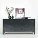 Grote ruimte metalen kast, 2-laags metalen opbergkast, 3 deuren, kantoormeubel, opslag met plank, lage kast, 120 × 40 × 58 cm