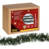 Idena 31345 - LED dennenslinger met 24 leds in warm wit, met 6 uur timerfunctie, werkt op batterijen, ca. 2,2 m lang, als decoratie voor de adventstijd en Kerstmis