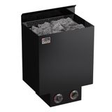 Sawo Nordex NRN-60NB-BL-Z-C Poêle de sauna 6,0 kW – poêle de sauna électrique à commande intégrée – 5–9 m³, montage mural, Acier inoxydable foncé