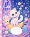 Composition Notebook Wide Ruled Girls Cute Cat & Bunny |110 Lined Pages | K-2 Primary 1st Grade | Teens