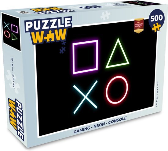 MuchoWow Puzzel Gaming - Neon - Console - Zwart - Controller - Gamen - Legpuzzel - Puzzel 500 stukjes - Sinterklaas cadeautjes - Sinterklaas voor grote kinderen