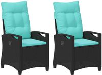 vidaXL Tuinstoel staal Zwart en turquoise