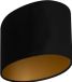 Uniqq Abat-jour ovale velours noir 35 x 23 cm – 18 cm haut