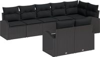 vidaXL Tuinbank - Set - 8 - st - Zwart - poly - rattan