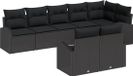 vidaXL Tuinbank - Set - 8 - st - Zwart - poly - rattan