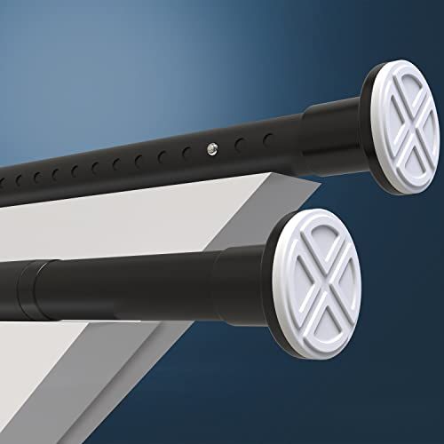 HoFactory MEISENBERG Gardinenstange ohne Bohren 310-360cm Matt Schwarz