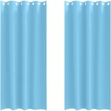 vidaXL Blackout Gordijnen met Ringen 2 st Lichtblauw 245 x 140 cm
