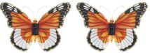 GLOBO LIGHTING Lampe Solaire Murale Lampe D'Extérieur Jardin Figure Papillon Motif Capteur Crépusculaire, Plastique, LED, Hxlxl 24,5x35x2,5 cm, Lot de 2